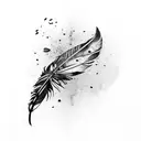 crow feather  tattoo design idea