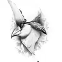 crow feather tattoo design idea