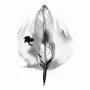 crow feather tattoo design idea