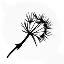 dandelion with seeds drifting away transforming to symbols tattoo design idea