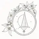foxglove and compass tattoo design idea