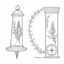 foxglove and compass tattoo design idea