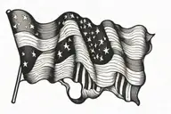 blue thin line us flag waving Made in Milwaukee tattoo design idea