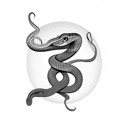 snake around neck tattoo design idea
