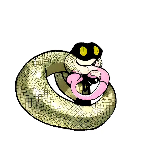 snake around neck tattoo design idea