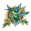 humming-bird tattoo design idea