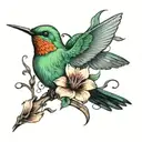 humming-bird tattoo design idea
