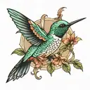 humming-bird tattoo design idea