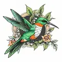 humming-bird tattoo design idea