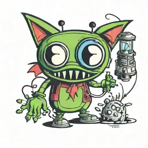 invader Zim Gir in sonic costume  tattoo design idea