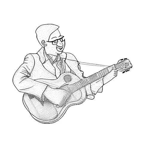 a man playing a guitar tattoo design idea