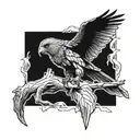 buzzard perched tattoo design idea