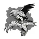 buzzard perched tattoo design idea