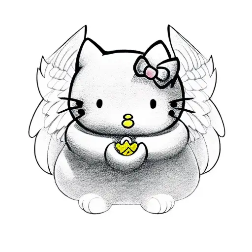 hello kitty angel tattoo design idea