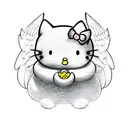 hello kitty angel tattoo design idea