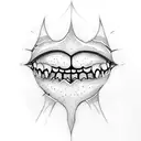 smiling tooth tattoo design idea