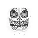 smiling tooth tattoo design idea