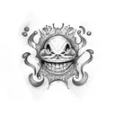 smiling tooth tattoo design idea