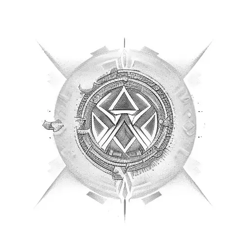 Design a tattoo that combines iconic gaming characters with coding symbols, forming a dynamic composition. tattoo design idea