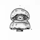 mushroom with eyes tattoo design idea