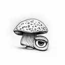 mushroom with eyes tattoo design idea