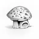 mushroom with eyes tattoo design idea