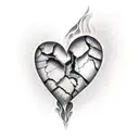 broken heart  tattoo design idea