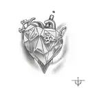 broken heart  tattoo design idea