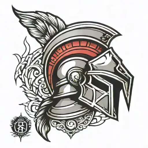 spartan helmet tattoo design idea