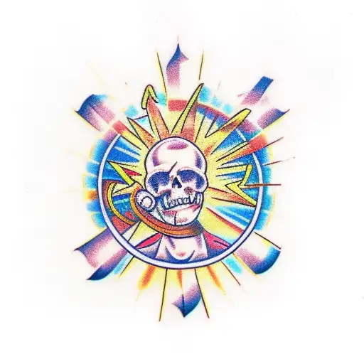 Holy Cross with Sunshine around it in the Clouds tattoo design idea