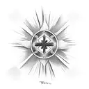 Cross with Sunshine around it in the Clouds tattoo design idea