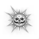Cross with Sunshine around it in the Clouds tattoo design idea