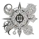 libra gemini taurus autline tattoo design idea