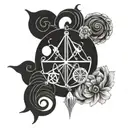 libra gemini taurus autline tattoo design idea