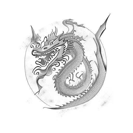 i want to create a vietnamese map comebine with dragon and vietnamese traditional drum tattoo design idea