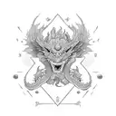 i want to create a vietnamese map comebine with dragon and vietnamese traditional drum tattoo design idea