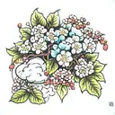 Cloud Japanese Leafs Cherry tattoo design idea
