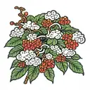 Cloud Japanese Leafs Cherry tattoo design idea