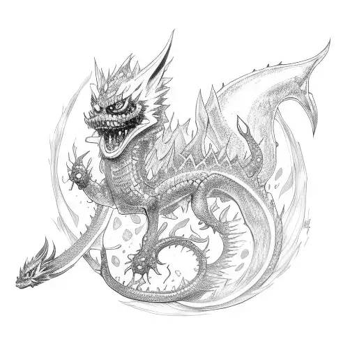 rin okumura from blue exorcist and natsu dragoneel from fairy tale tattoo design idea