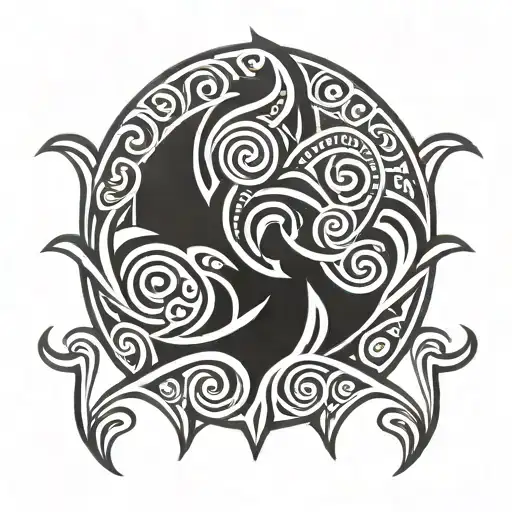 Polynesian Maori tribal seamless pattern inspired tattoo design idea