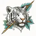 white tiger and arrow tattoo design idea