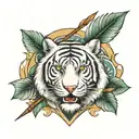 white tiger and arrow tattoo design idea