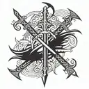 crossed swords tattoo design idea