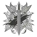 crossed swords tattoo design idea