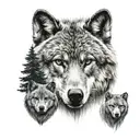 deer, bear, wolf tattoo design idea