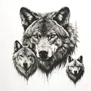 deer, bear, wolf tattoo design idea