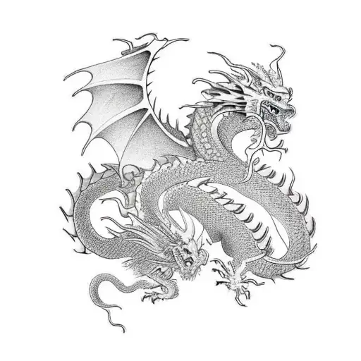 full back piece frontal dragon tattoo design idea