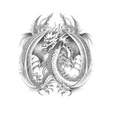 full back piece frontal dragon tattoo design idea