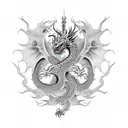 full back piece frontal dragon tattoo design idea