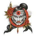 un par de ojos arrancados con trozos de piel y una mirada triste  tattoo design idea